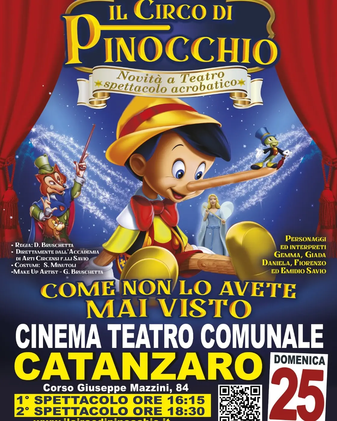 Locandina spettacolo teatrale Il circo di Pinocchio