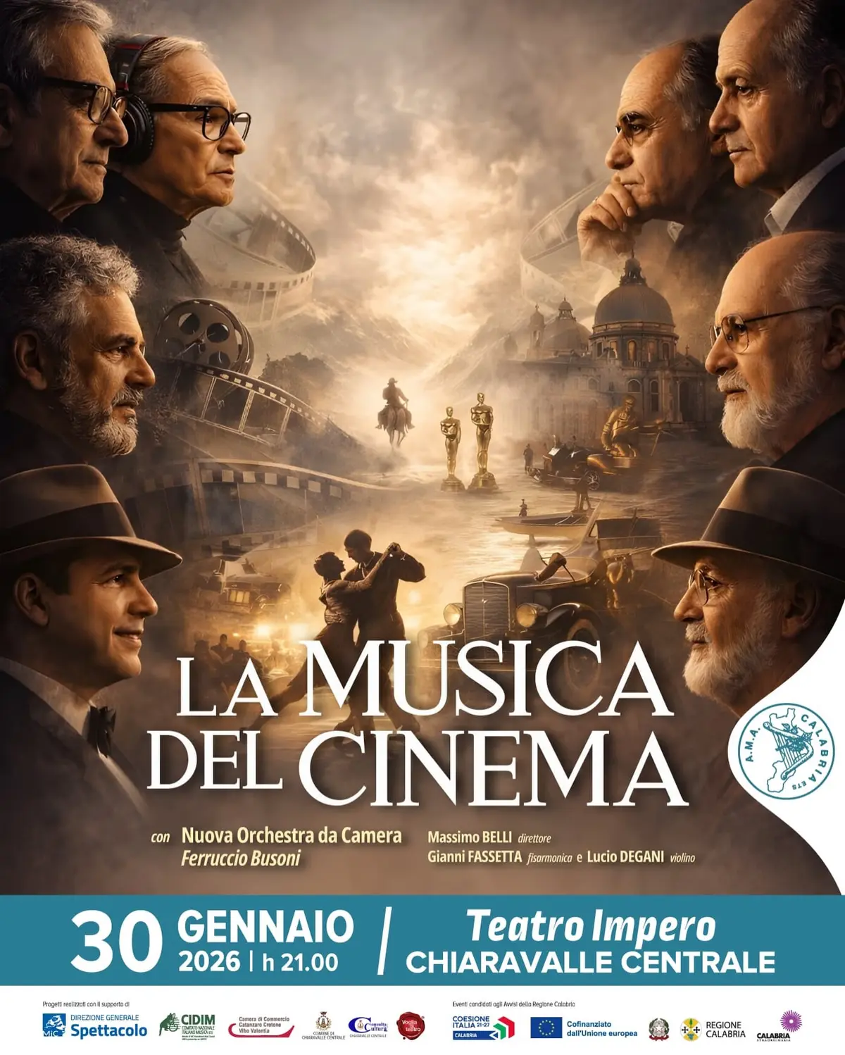 Locandina evento La musica del cinema a Chiaravalle Centrale