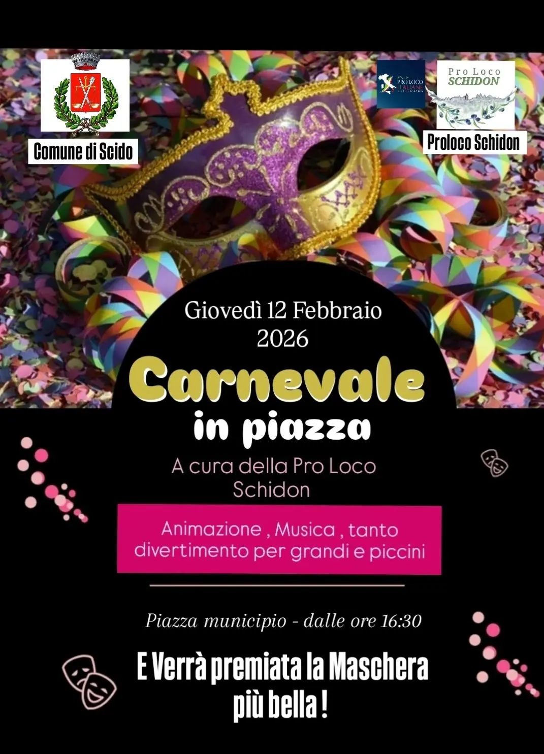 Locandina evento Carnevale a Scido
