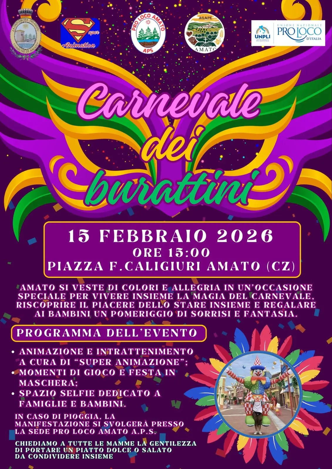 Locandina evento Carnevale di Amato