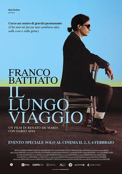Locandina evento proiezione Il lungo viaggio Franco Battiato