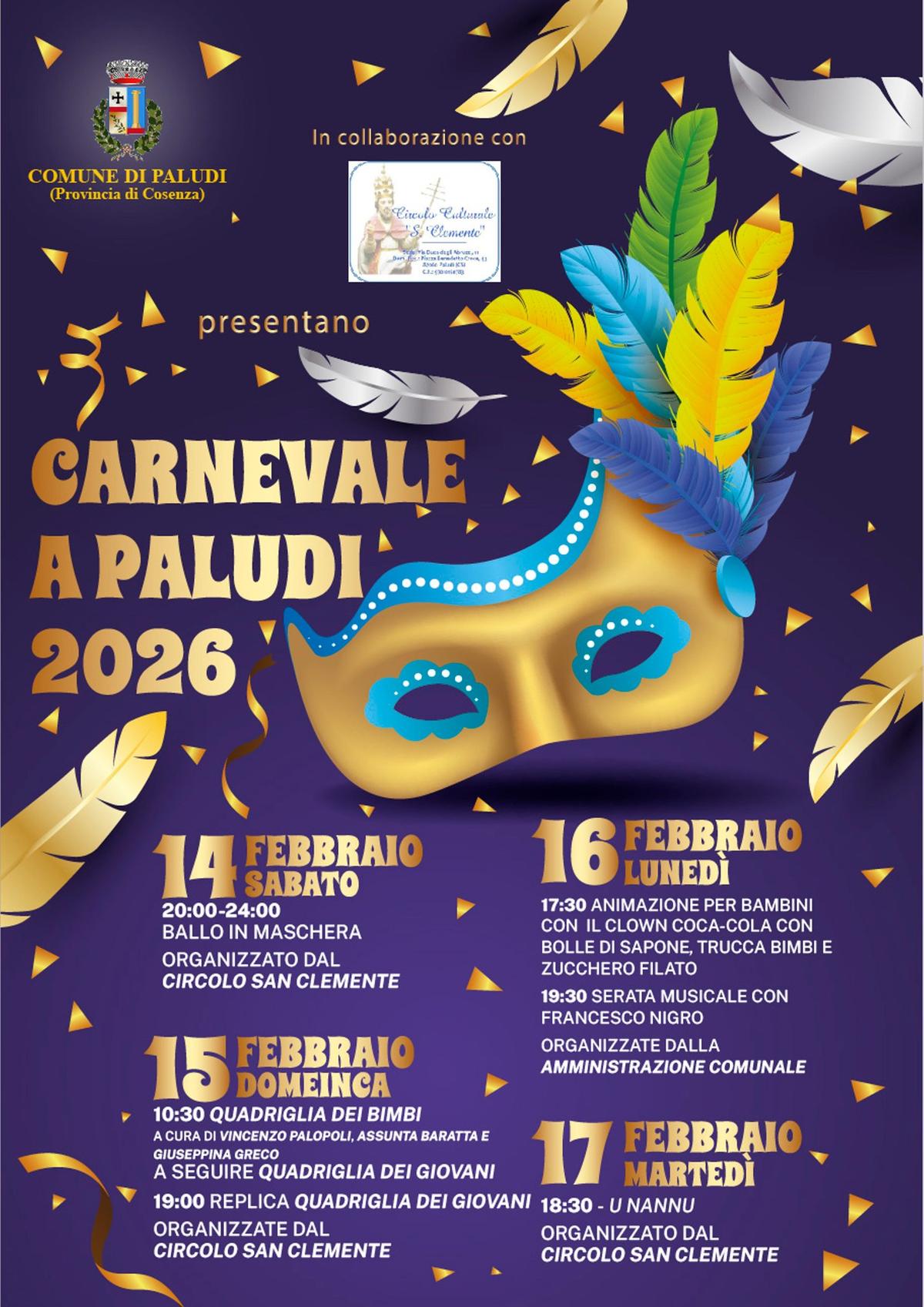 Locandina evento Carnevale di Paludi