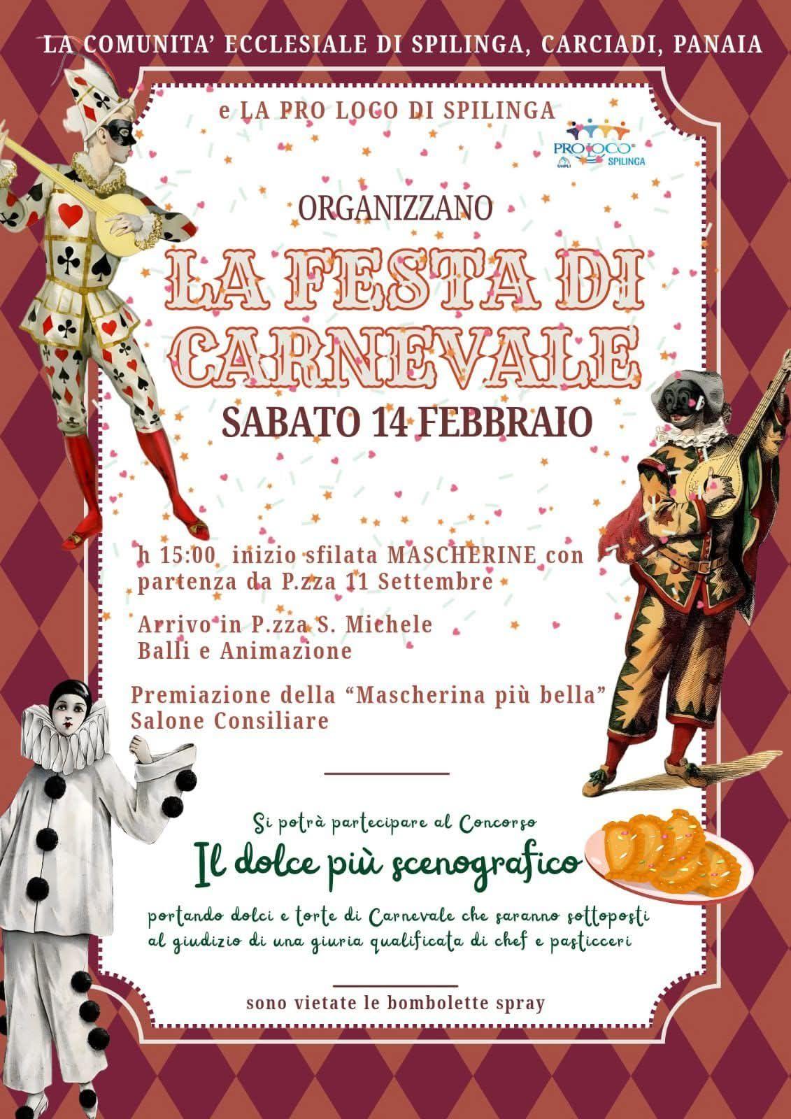 Locandina evento Carnevale di Spilinga