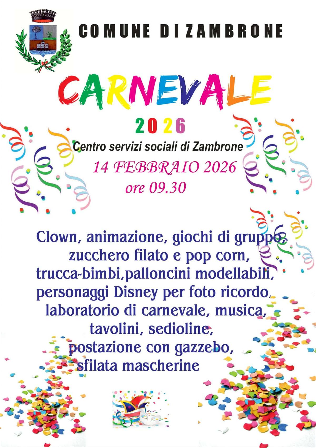 Locandina evento Carnevale di Zambrone