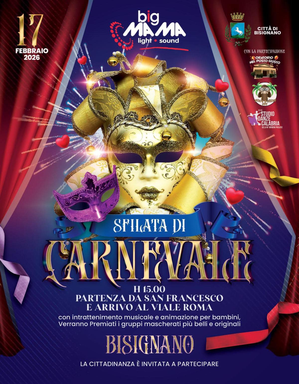 Locandina Carnevale di Bisignano 2026