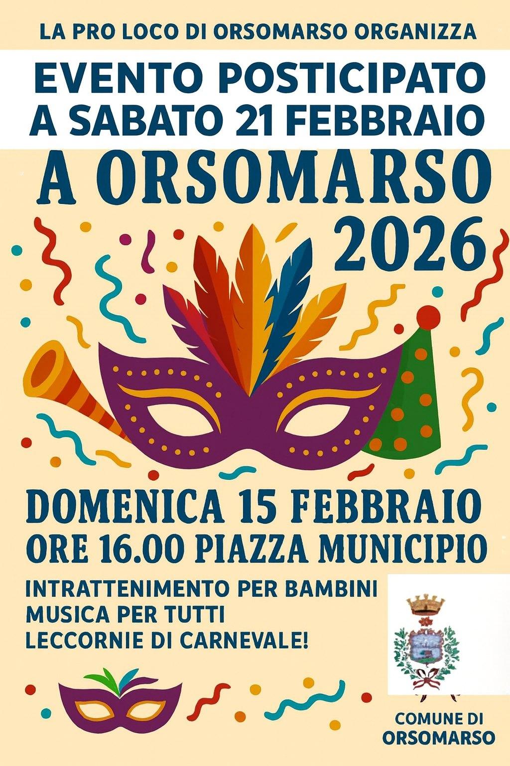 Locandina evento Carnevale di Orsomarso