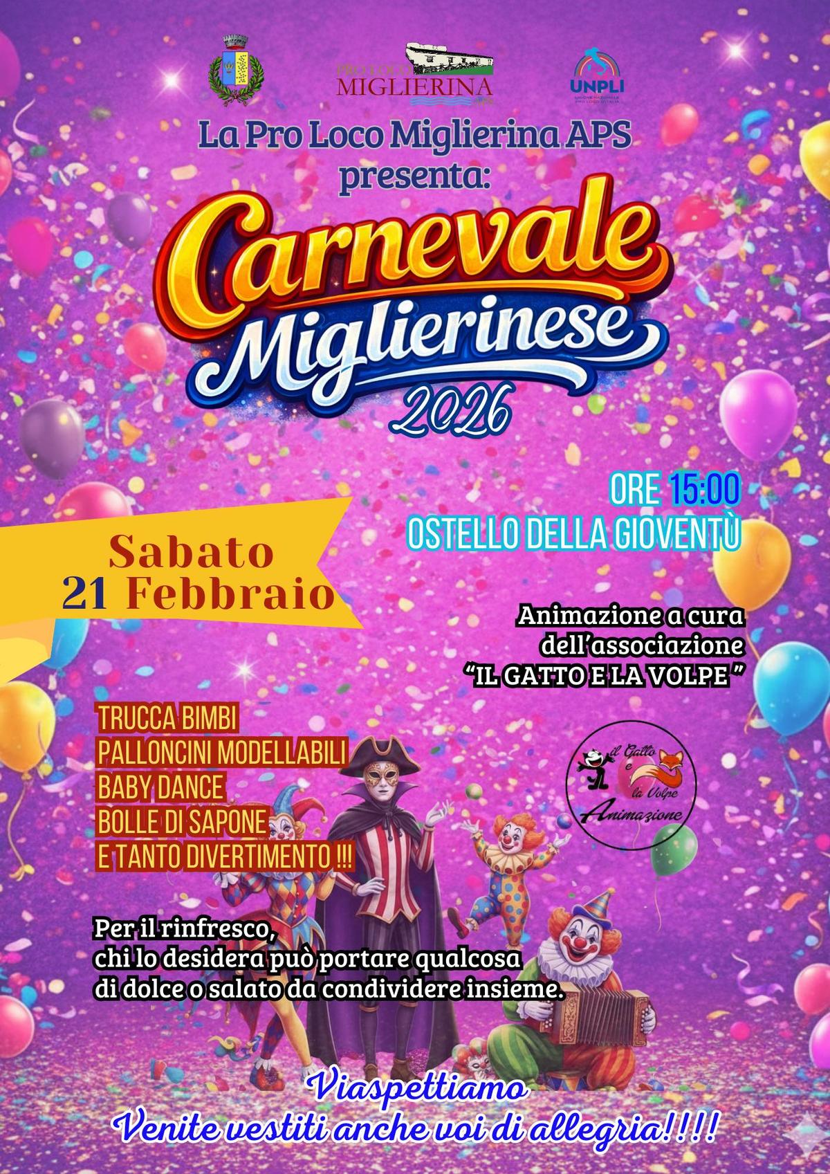Locandina Carnevale di Miglierina