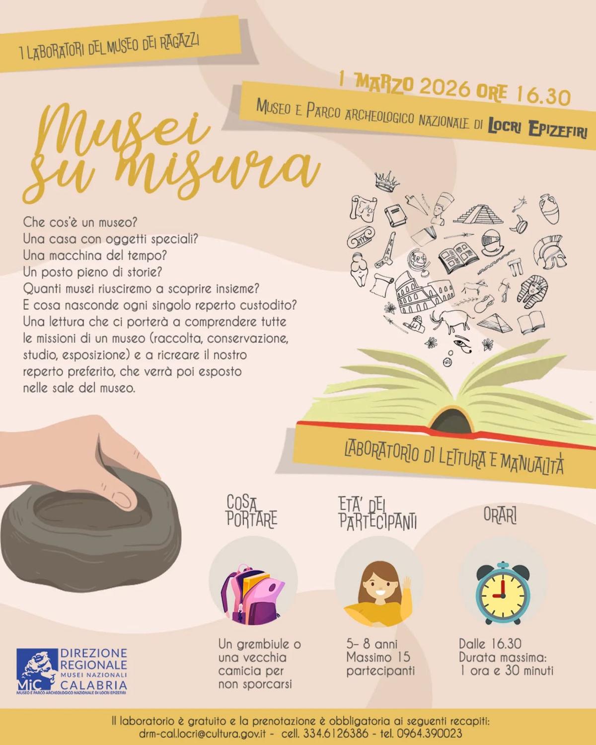 Locandina evento Musei su Misura Laboratorio a Locri