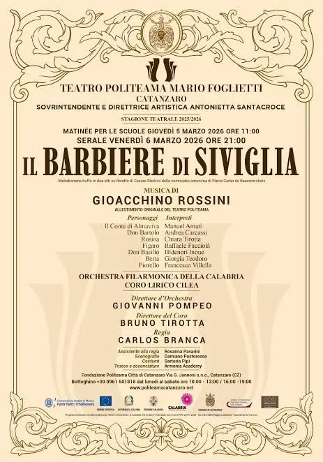 Locandina evento Il Barbiere di Siviglia di Catanzaro