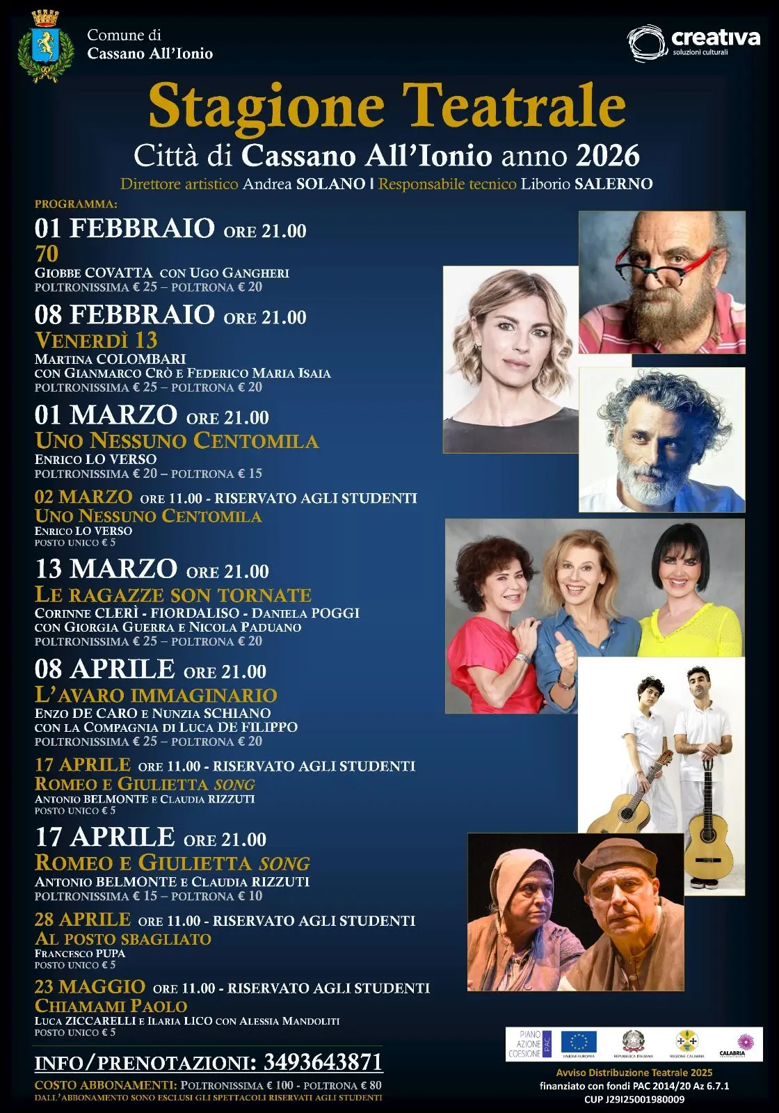Programma Stagione teatrale Cassano all Ionio