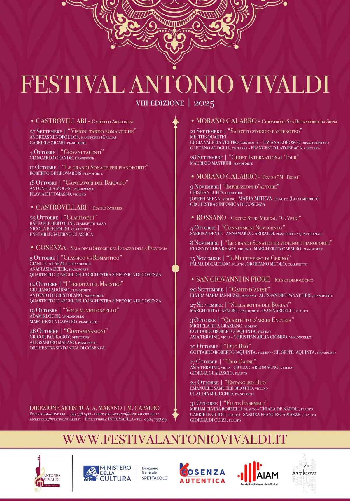 Locandina evento Festival Antonio Vivaldi