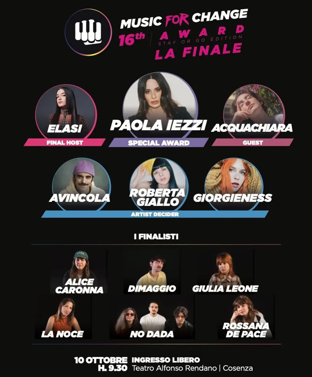 Locandina evento Music for change