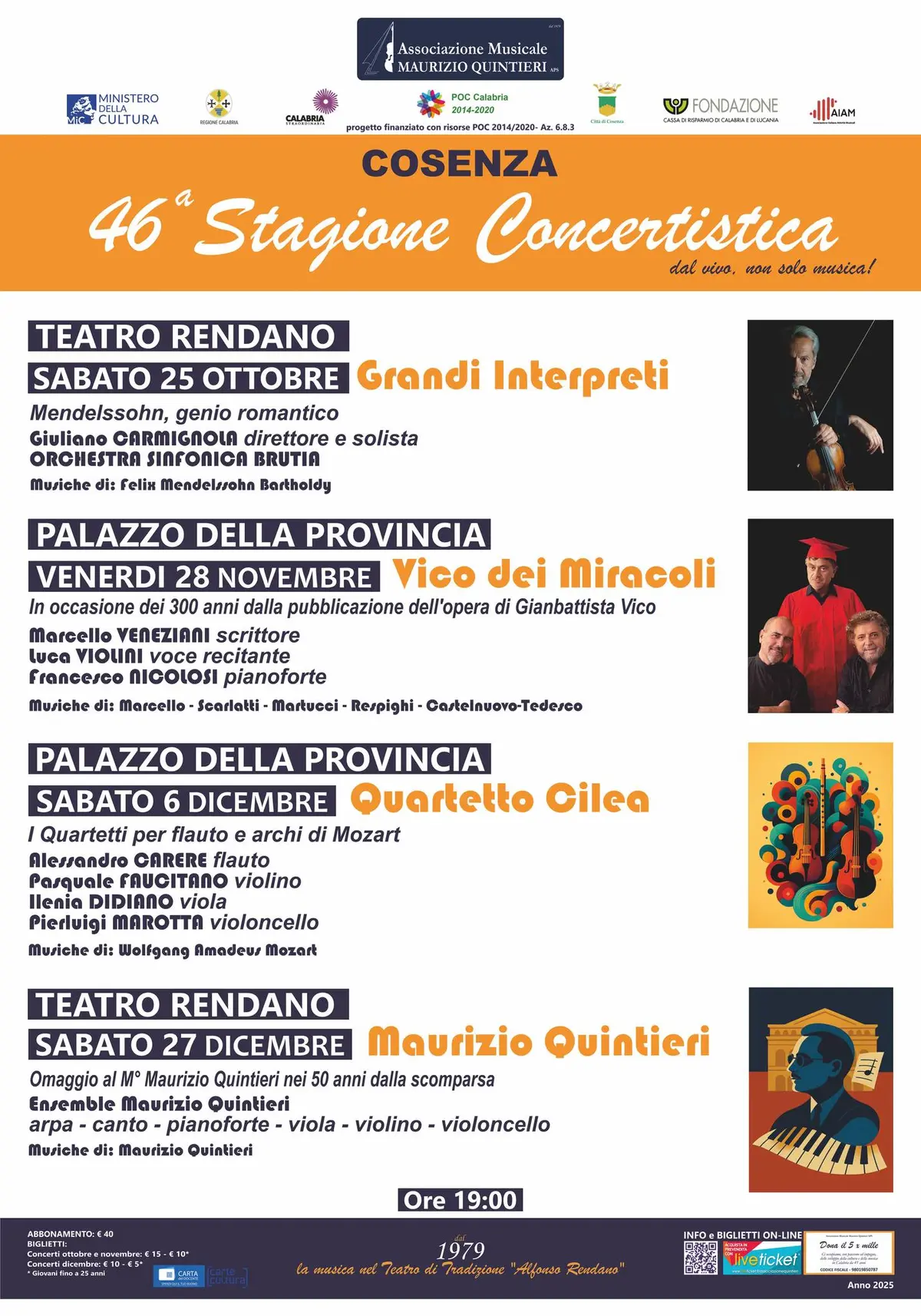 Locandina evento Stagione concertistica Cosenza