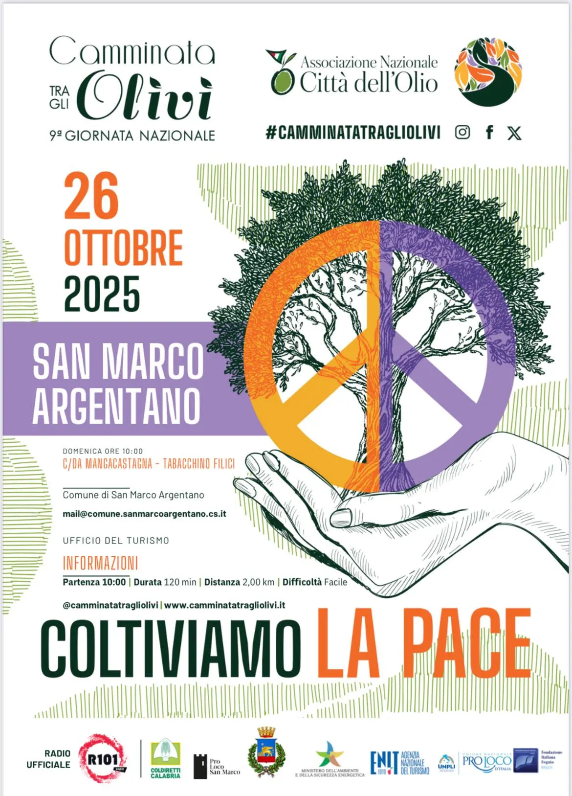 Locandina evento Camminata tra gli Olivi San marco Argentano