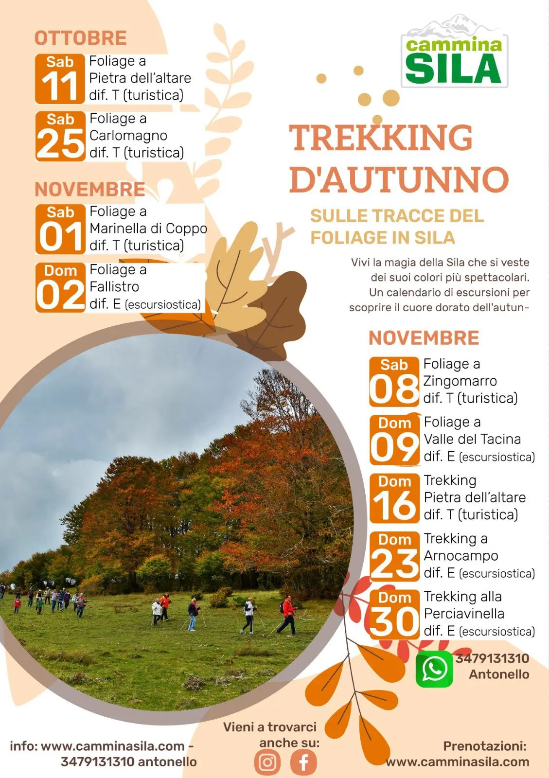 Trekking d'autunno sulle tracce del foliage in Sila