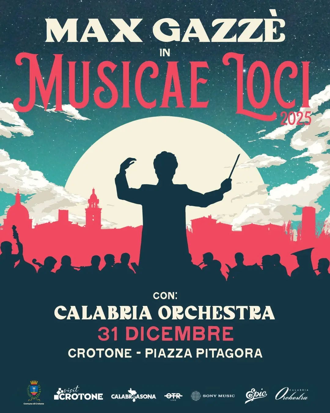 Locandina concerto capodanno Max Gazze a Crotone