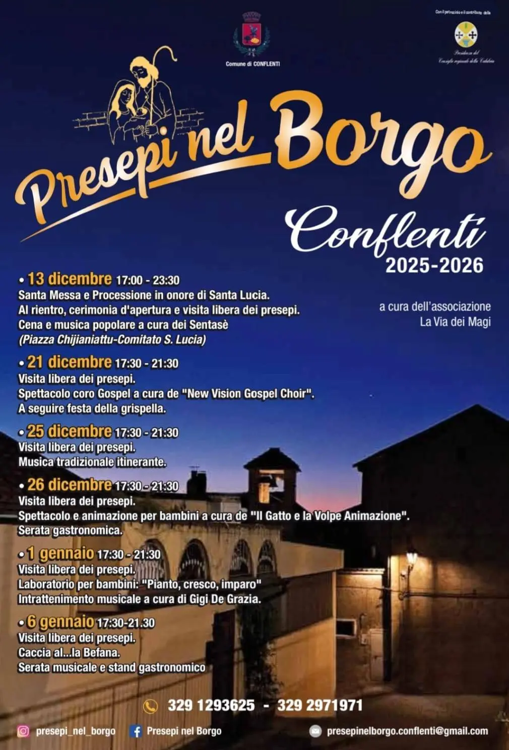 Locandina evento Presepi nel borgo Conflenti