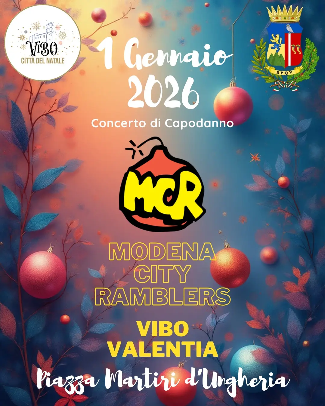 Locandina evento Modena City Ramblers Capodanno Vibo Valentia