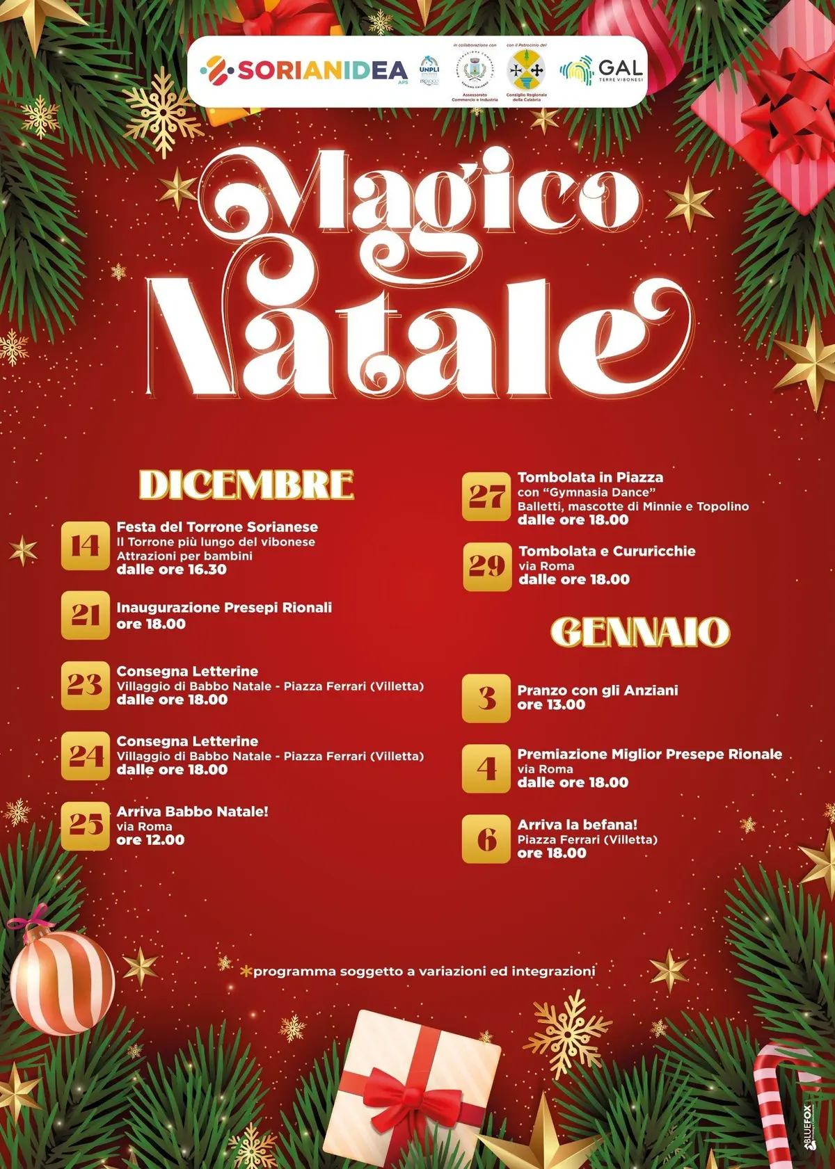 Locandina evento Natale Soriano Calabro