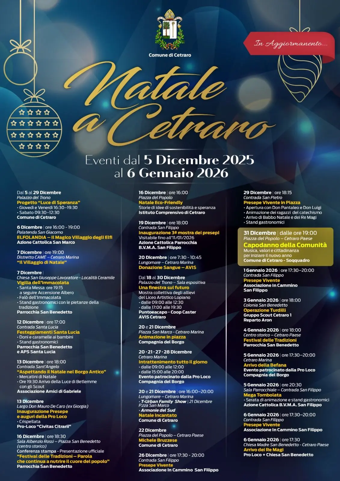Locandina evento Natale a Cetraro