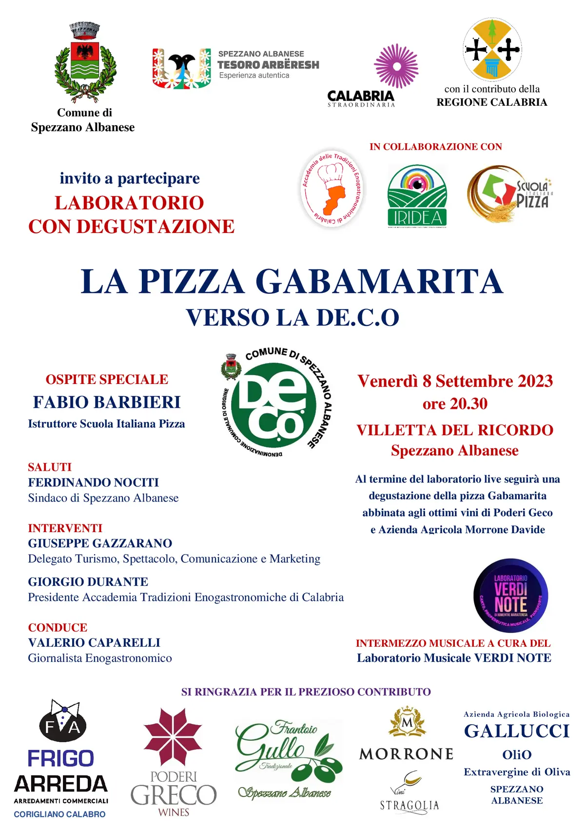 locandina 2023 Pizza GABAMARITA _ laboratorio Spezzano Albanese