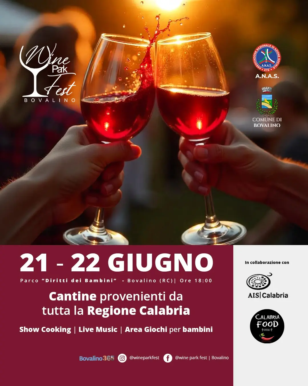 Locandina evento Wine park fest a Bovalino