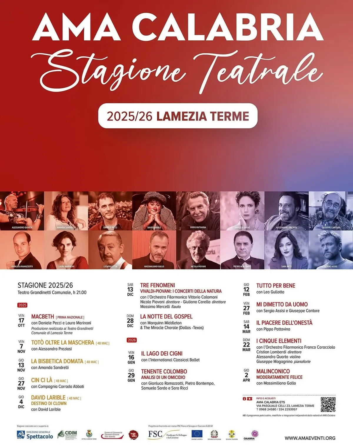 Locandina Stagione Teatrale Lamezia Terme