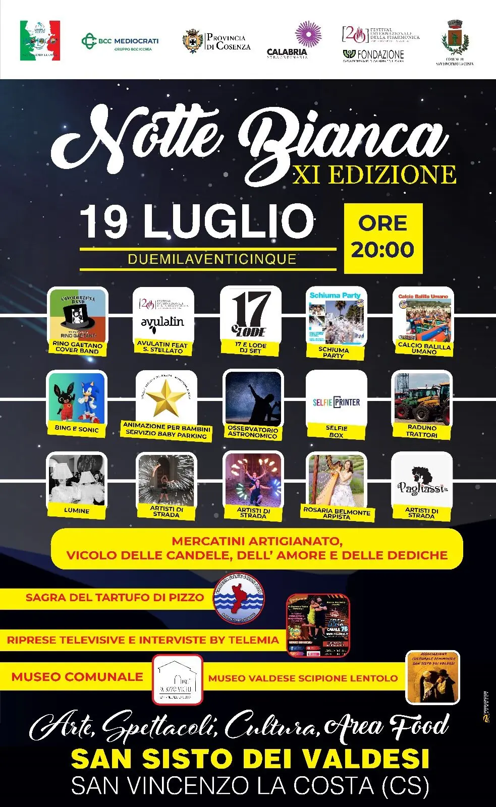 Locandina evento Notte Bianca a San Vincenzo la Costa