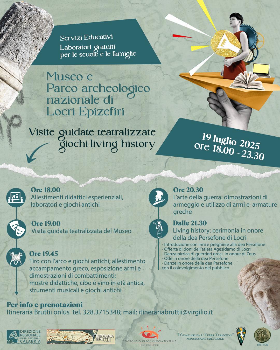 locandina giornata di Living History greca: Cerimonia in onore della Dea Persefone al Parco Archeologico di Locri