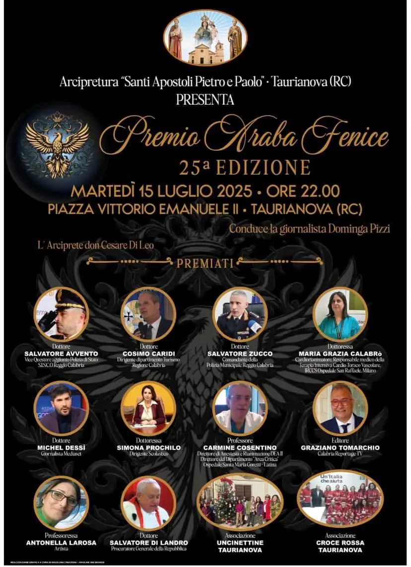 Locandina evento Premio Araba Fenice