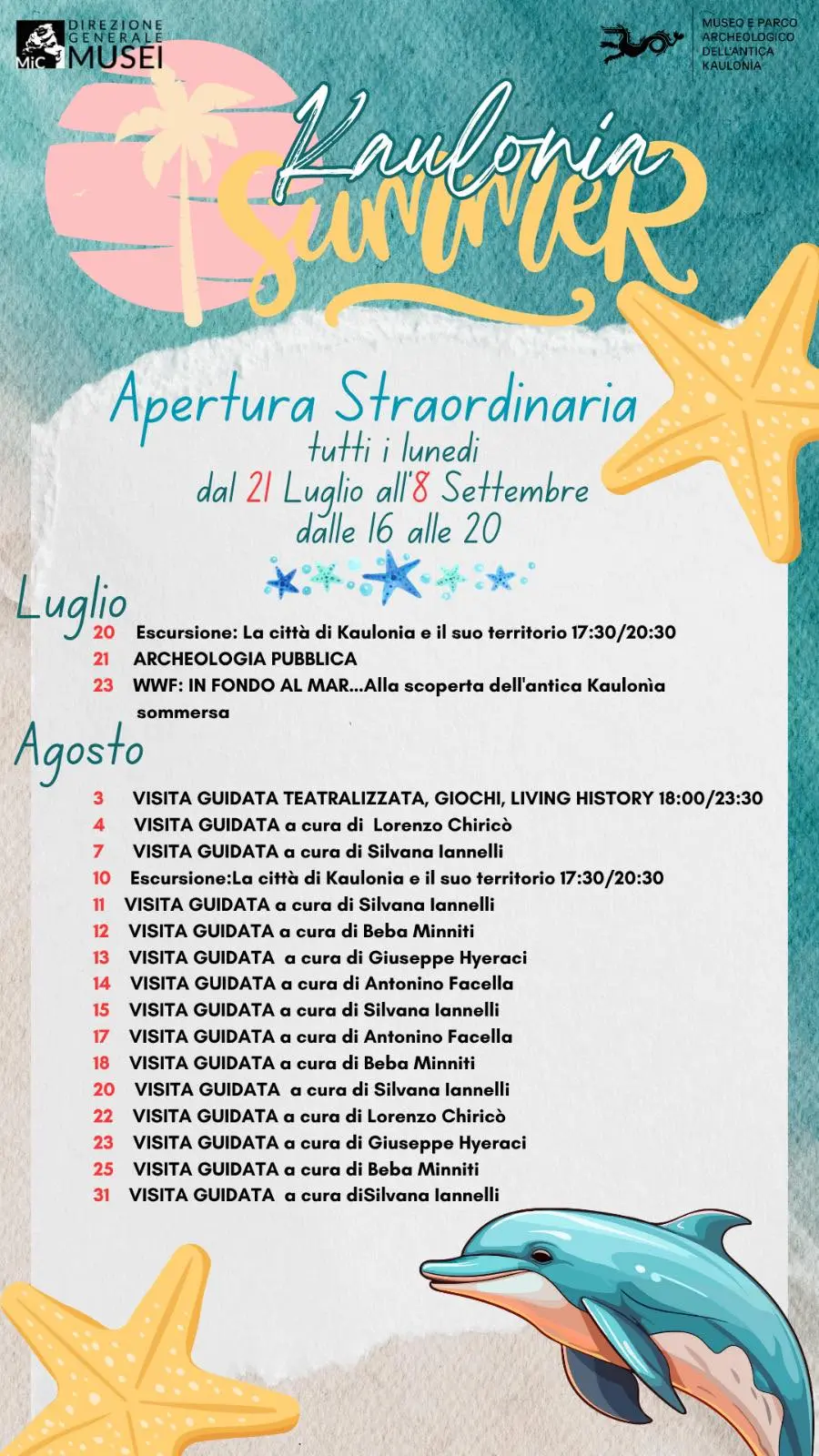 Locandina evento Estate al Museo e Parco Archeologico dell’Antica Kaulon