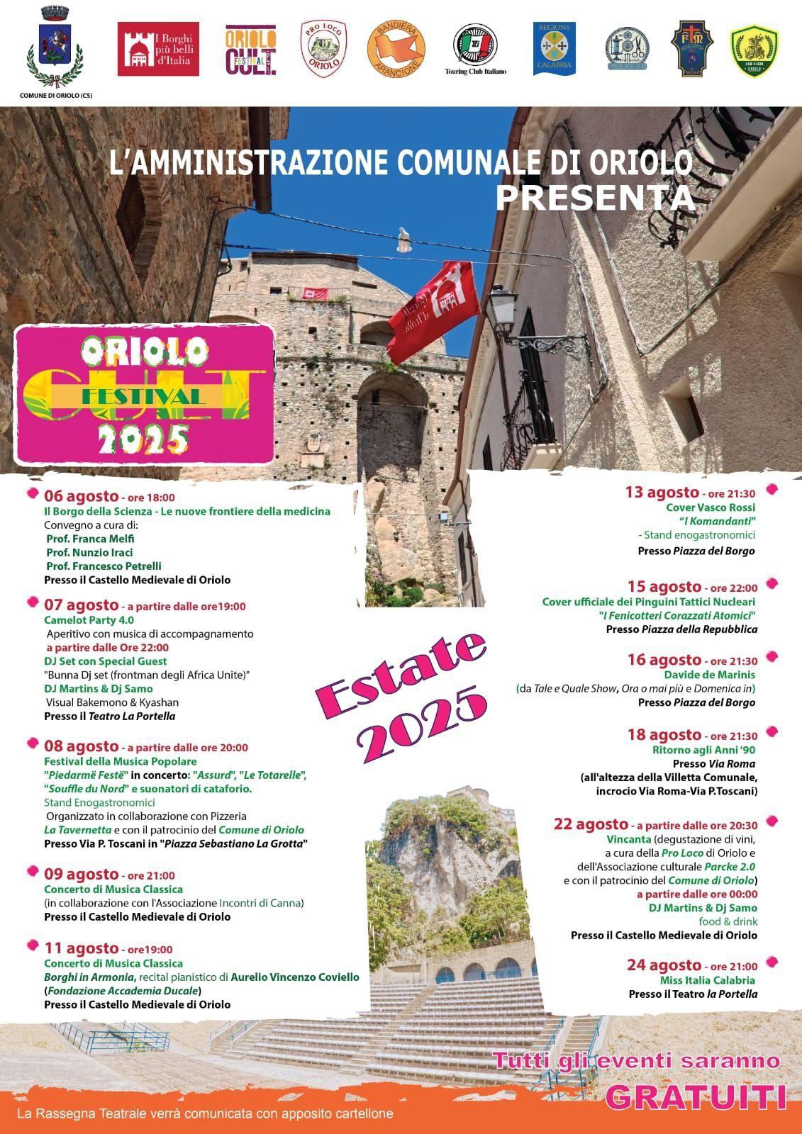 Calendario eventi Estate ad Oriolo