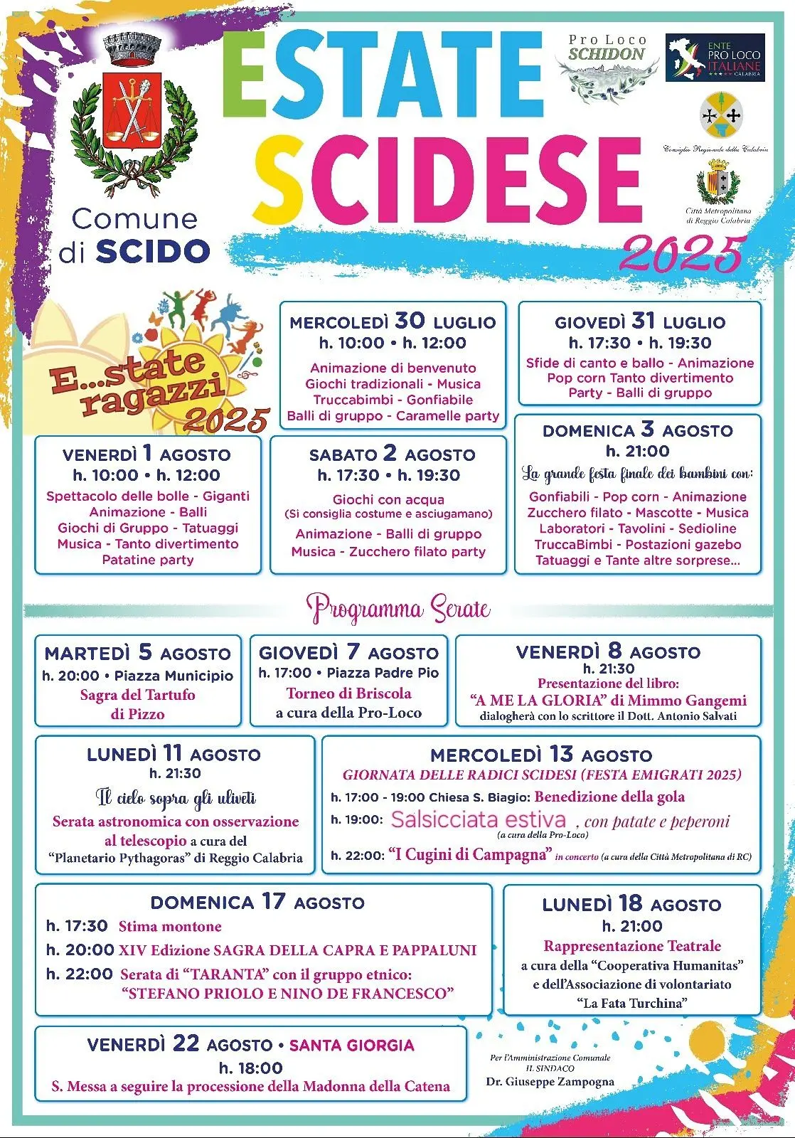 Calendario eventi Estate a Scido