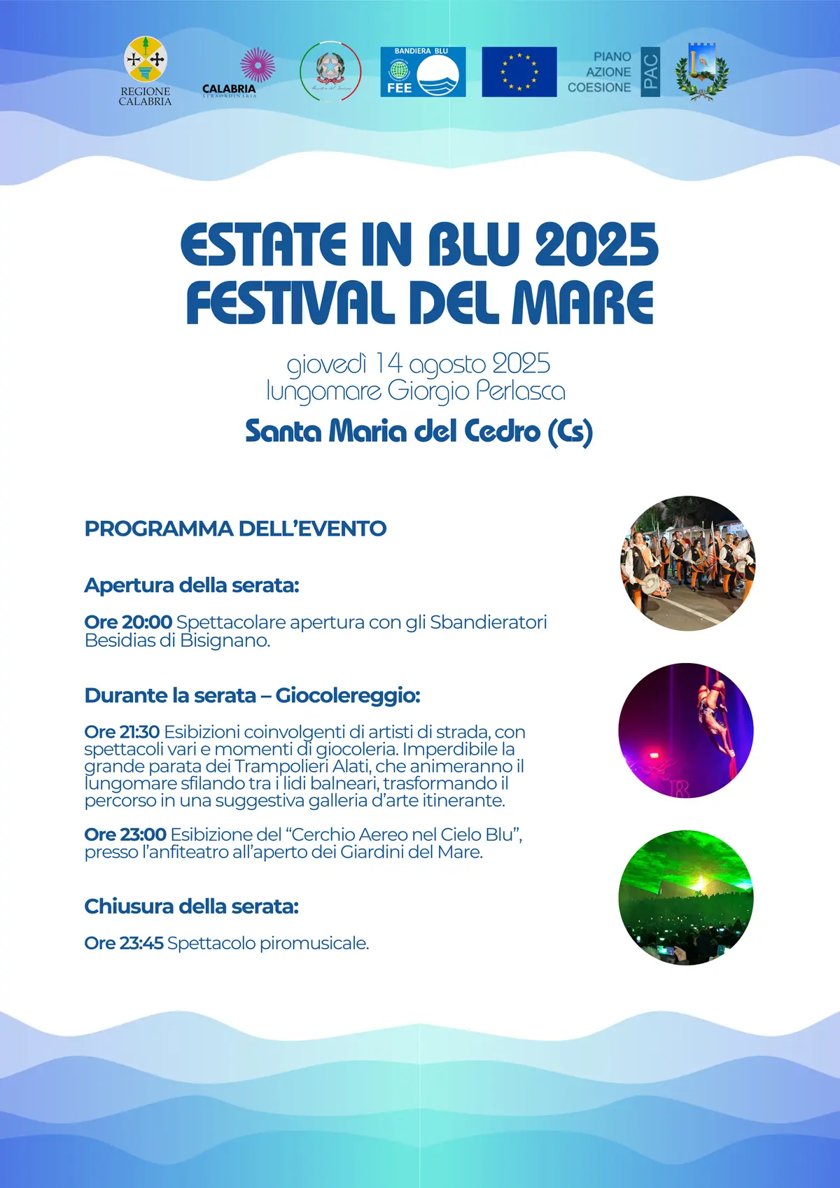 Locandina evento Estate in Blu 2025 - festival del mare a Santa Maria del Cedro