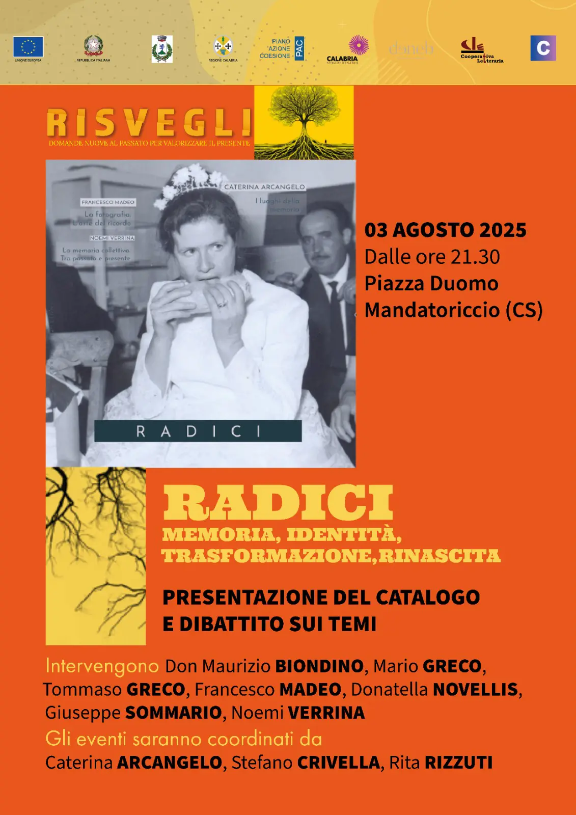 Locandina presentazione catalogo mostra fotografica Radici