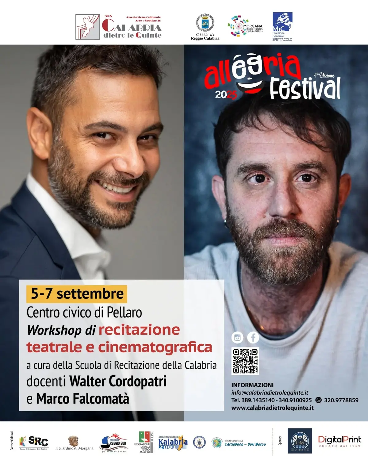 Locandina evento Workshop di recitazione teatrale e cinematografica