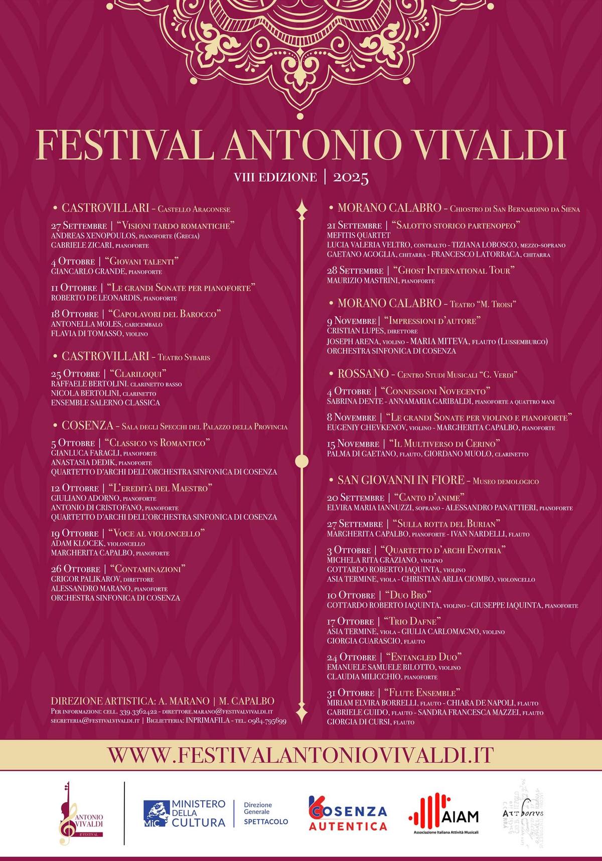 Locandina evento Festival Antonio Vivaldi