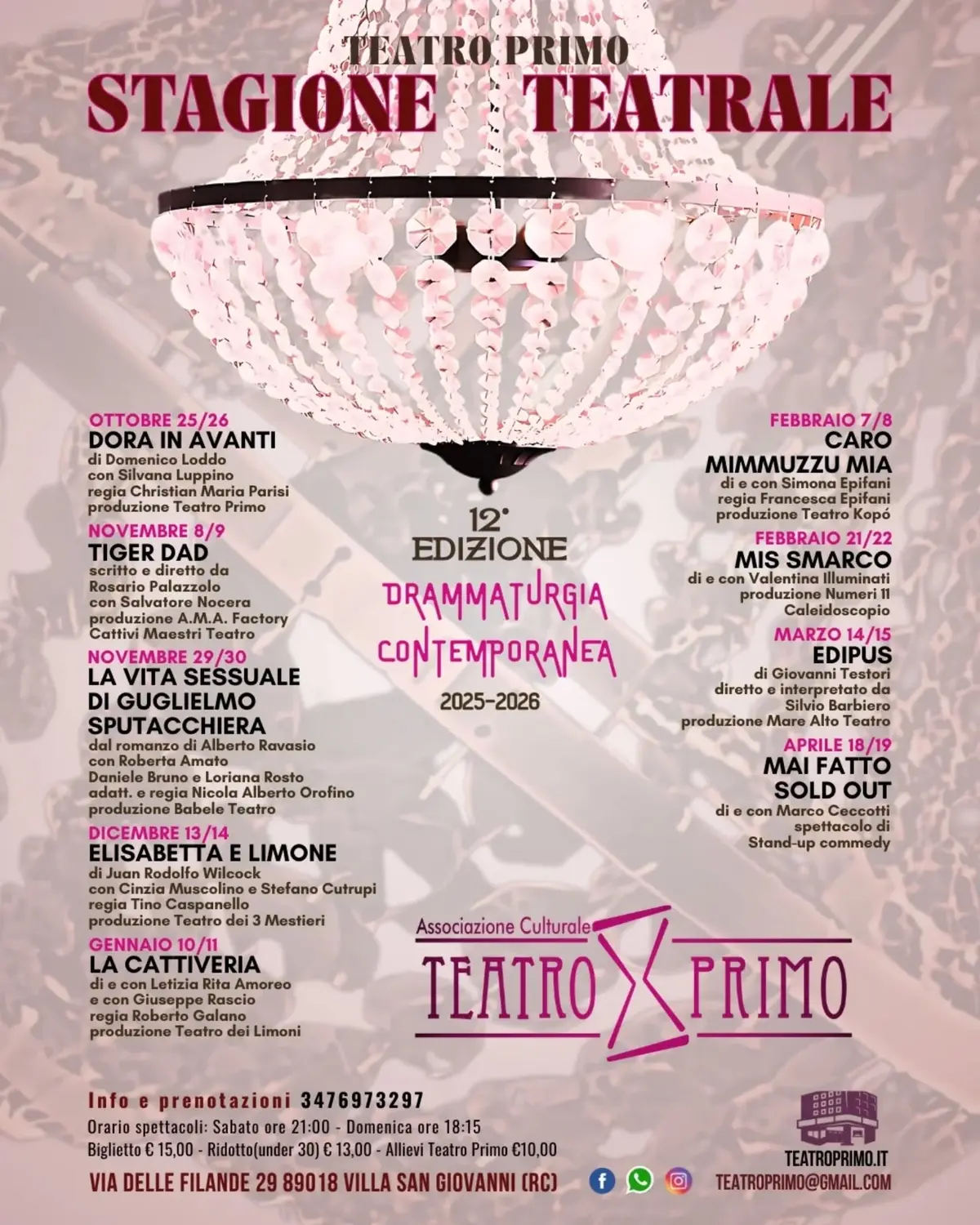 Locandina evento Stagione teatrale Teatro Primo