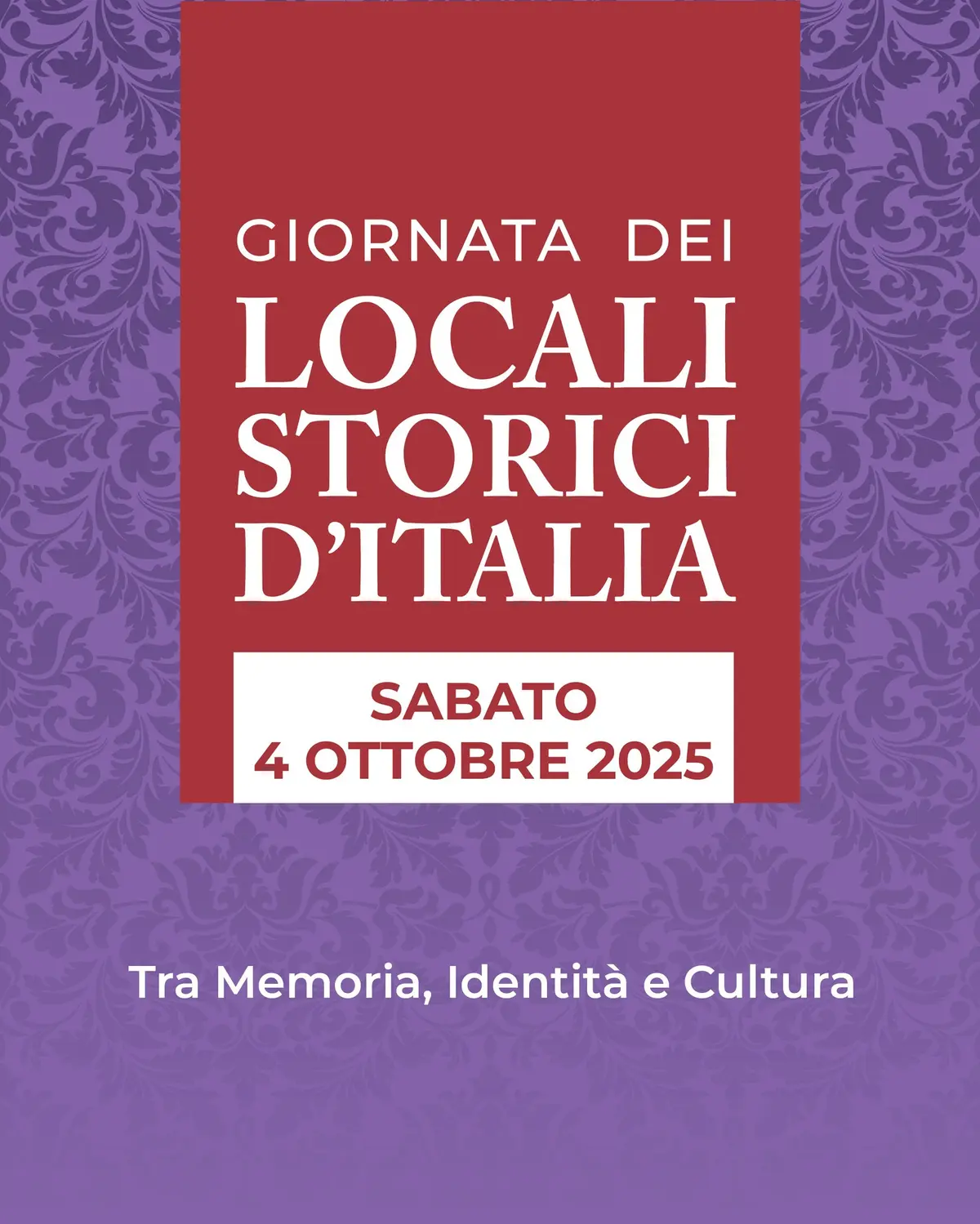 Locandina evento Giornata Nazionale dei Locali Storici d'Italia