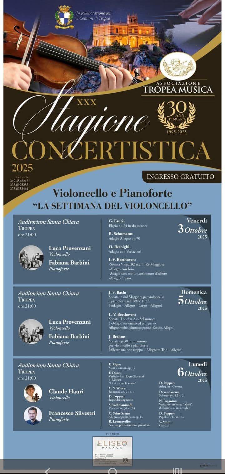Locandina evento Stagione concertistica Tropea