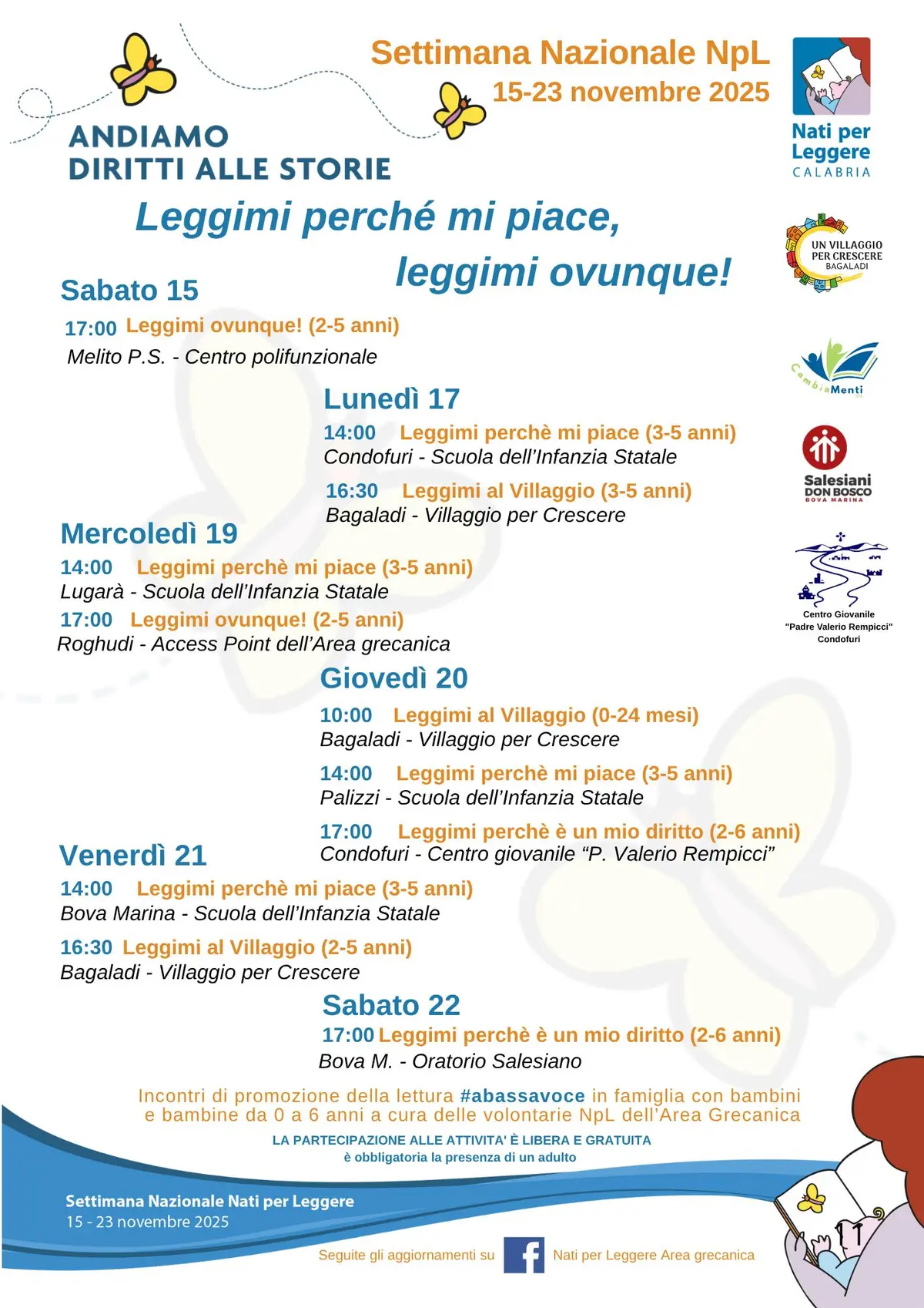 Locandina evento Settimana Nazionale Nati per Leggere