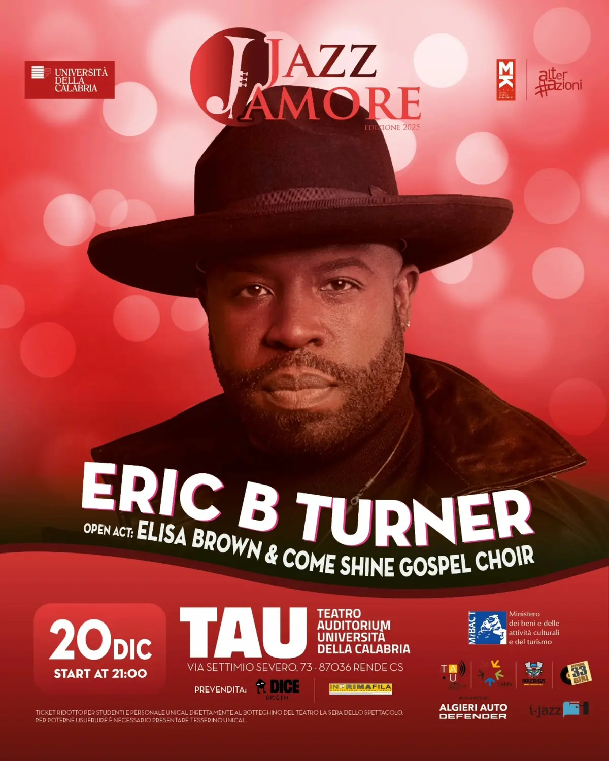 Locandina evento Eric B Turner