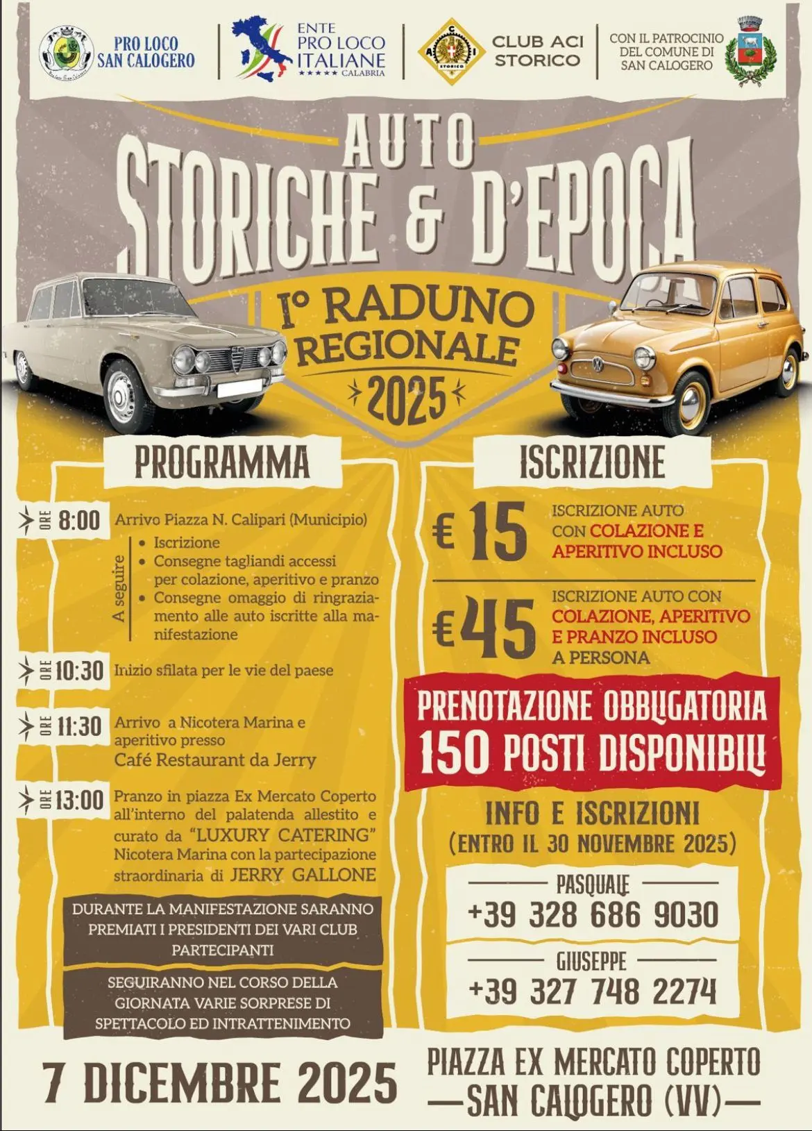 Locandina evento Auto storiche e d'epoca