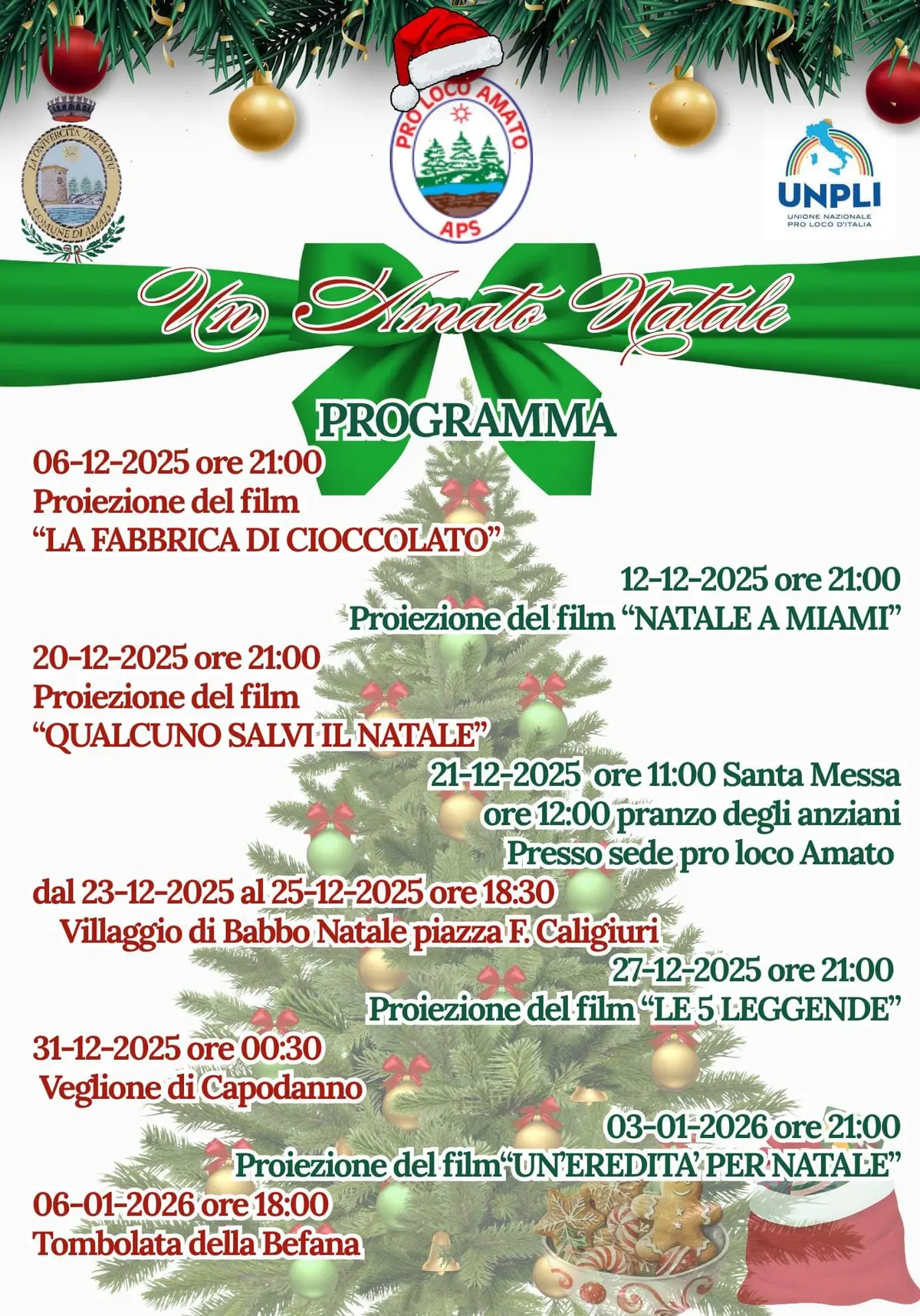 Locandina evento Natale ad Amato
