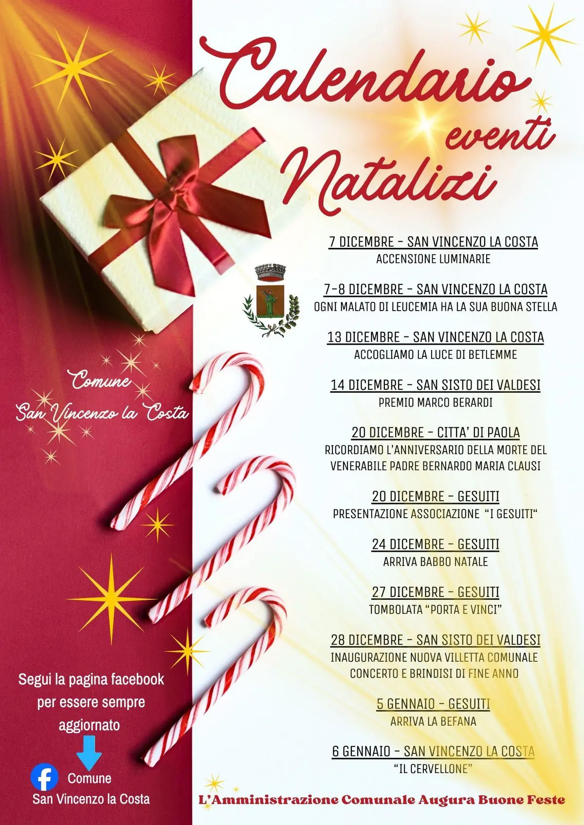 Locandina evento Natale a San Vincenzo la Costa