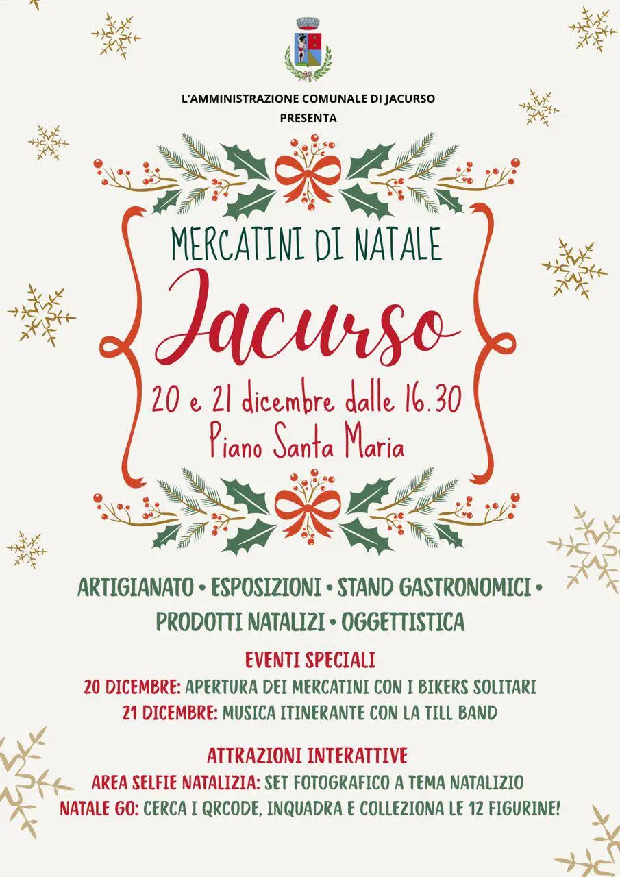 Locandina evento Mercatini di Natale a Jacurso