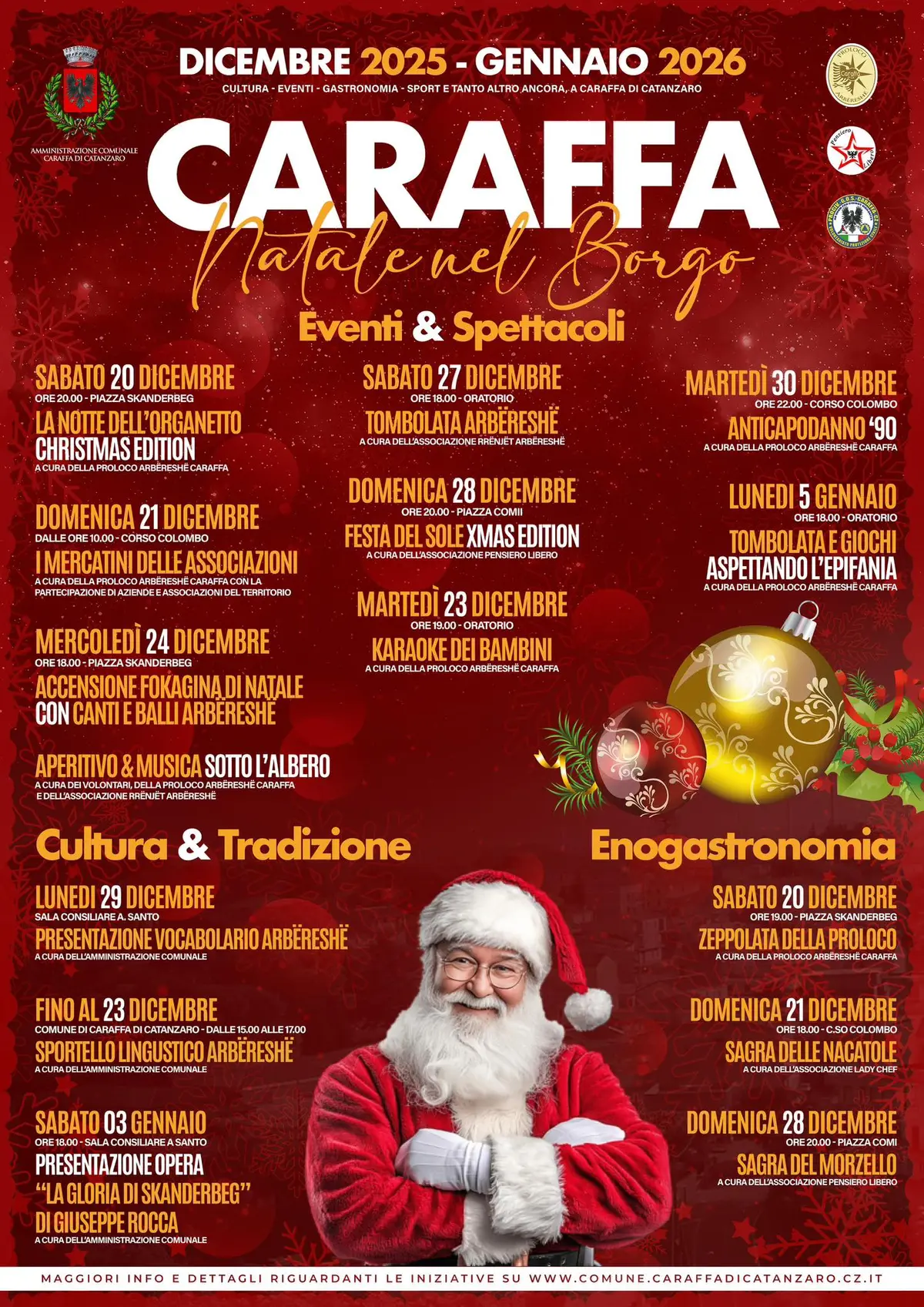 Locandina evento Natale a Caraffa di Catanzaro
