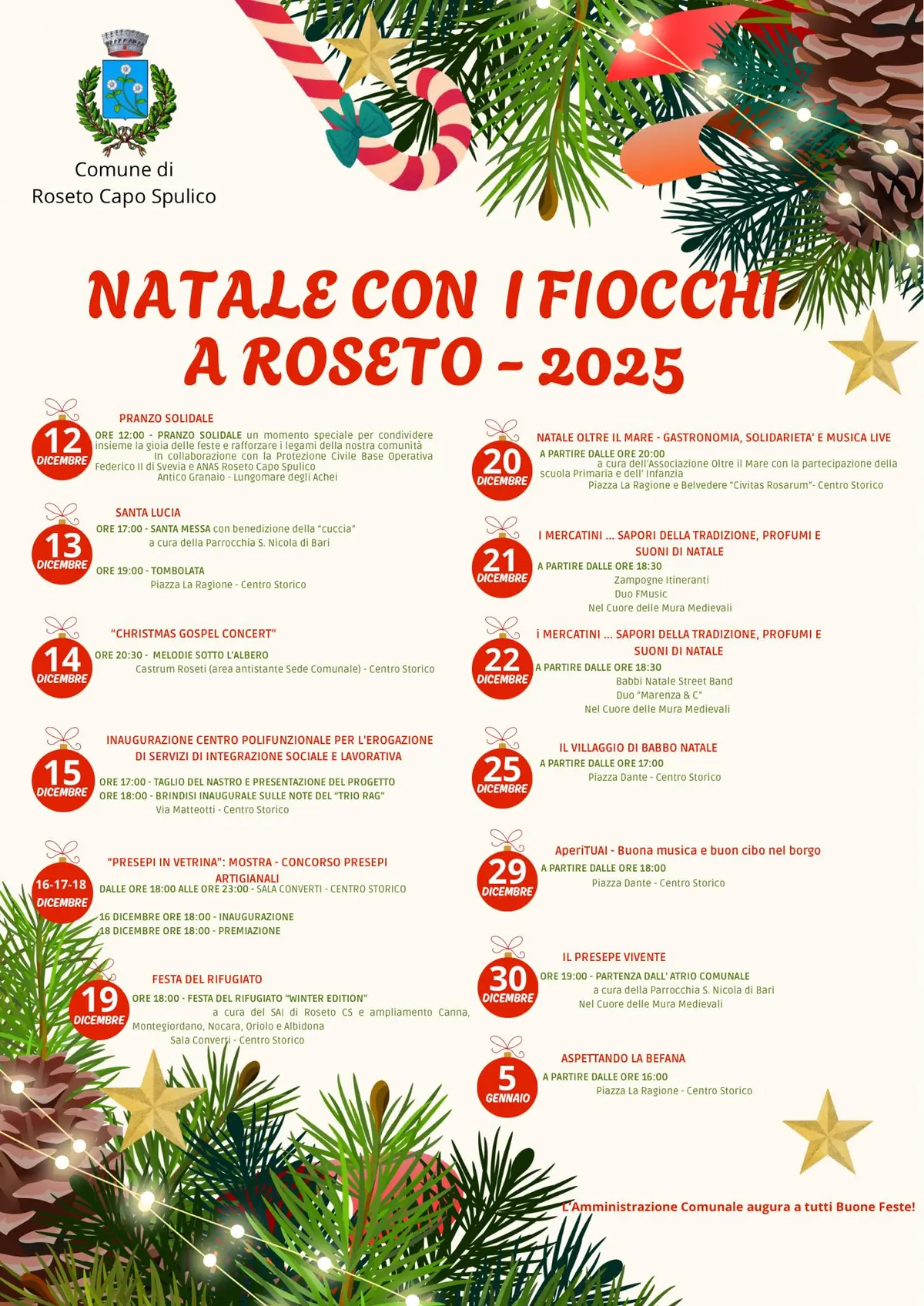 Locandina evento Natale a Roseto Capo Spulico