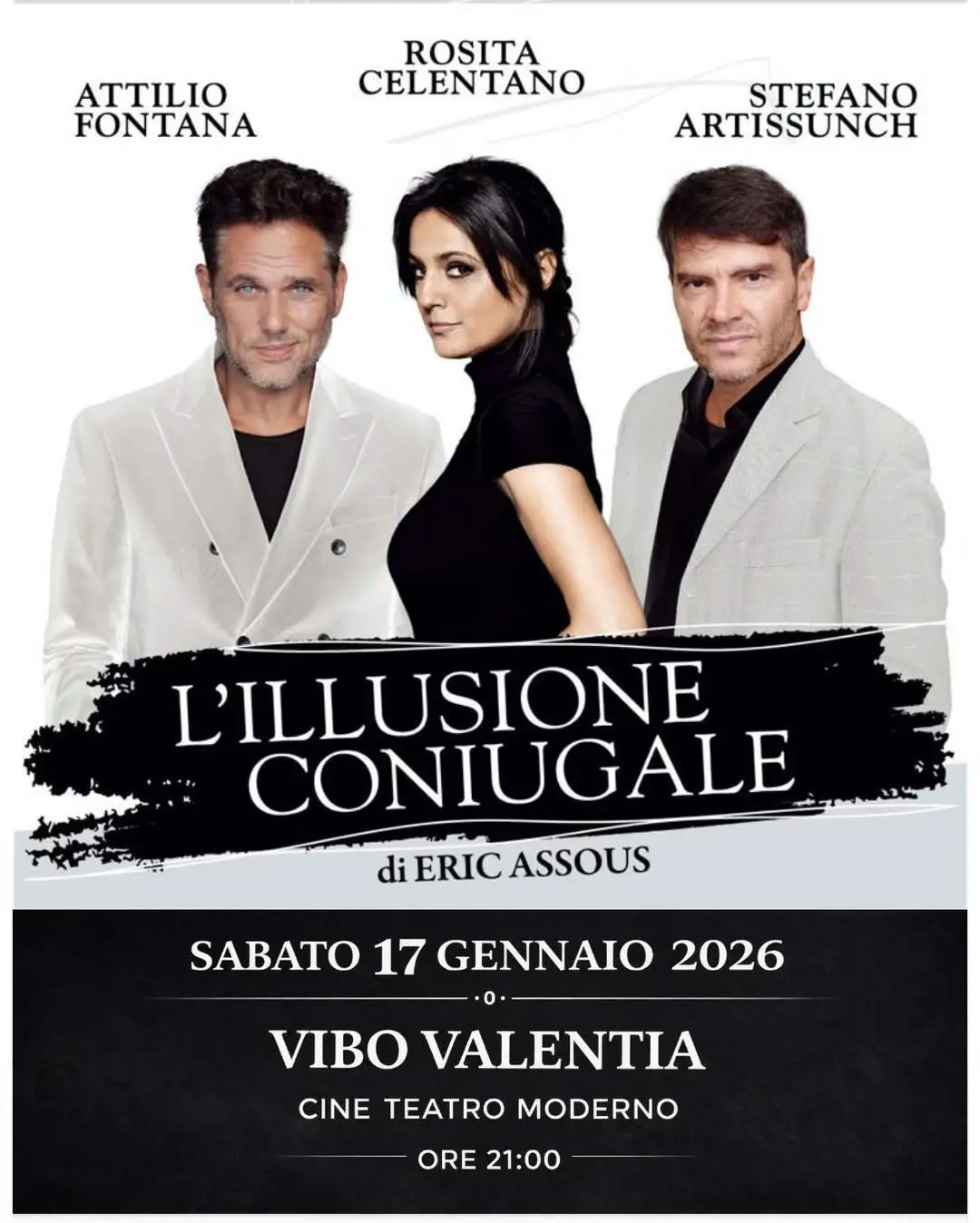 Locandina evento L'iillusione coniugale al Cine Teatro Moderno Vibo Valentia