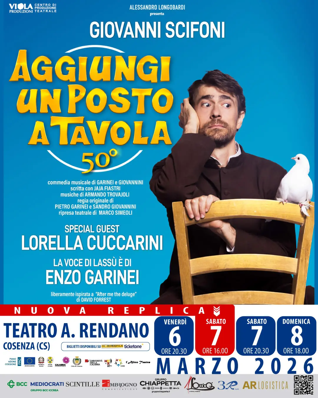 Locandina spettacolo teatrale Aggiungi un posto a tavola con Giovanni Scifoni al Teatro Rendano